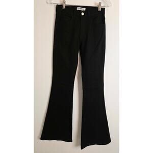 0-2 Denim Jeans Women Size 25 W Black Flare Bell Bottom New with Tags 33 Inseam